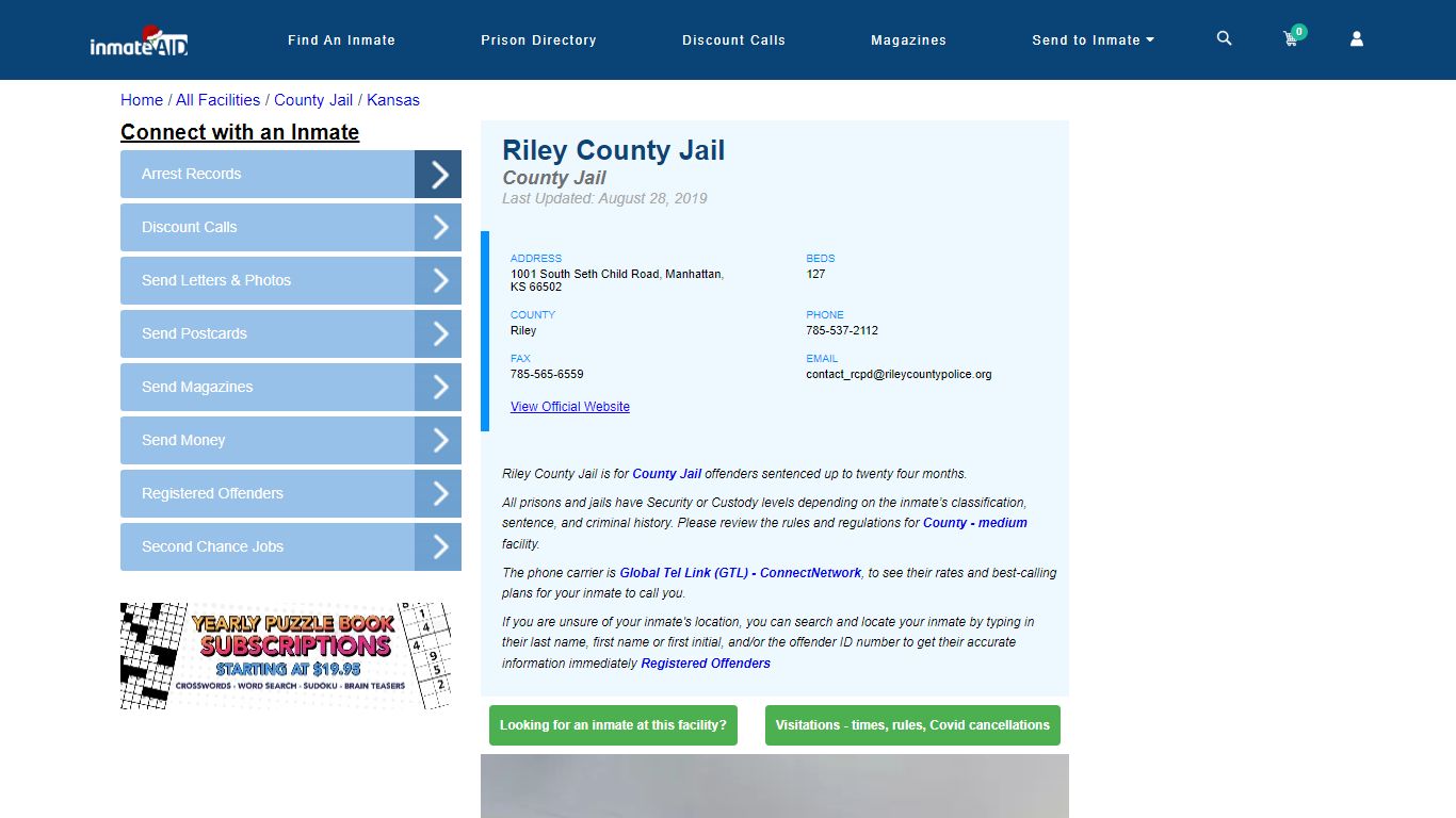 Riley County Jail - Inmate Locator - Manhattan, KS