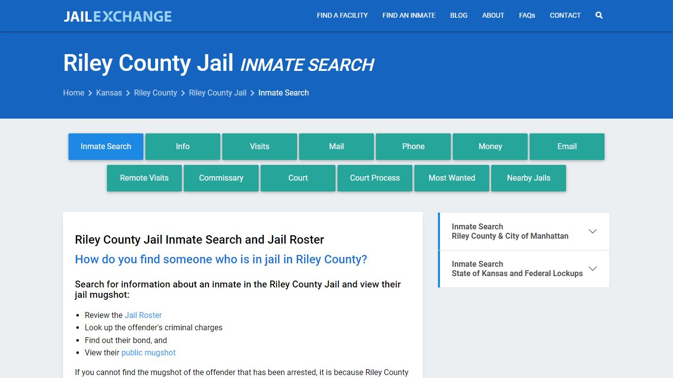 Inmate Search: Roster & Mugshots - Riley County Jail, KS